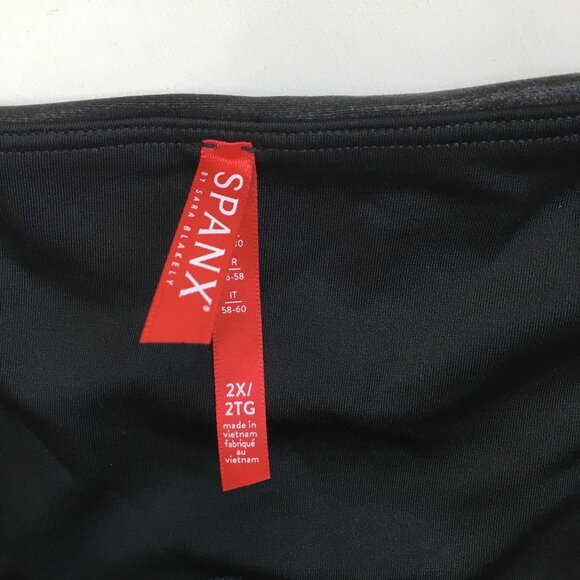 SPANX Black Textured Coated Shaping Slimming Pull On Cropped/Ankle Leggings - Picture 2 of 13